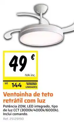 Obramat Ventoinha de teto retrátil com luz promoção