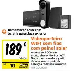 Obramat Videoporteiro WIFI sem fios com painel solar promoção