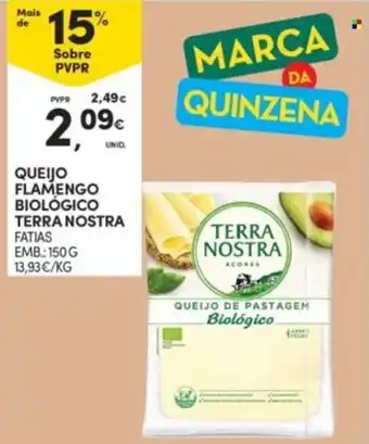 Continente Queijo flamengo biológico terra nostra promoção