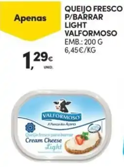 Continente Queijo fresco p/barrar light valformoso promoção