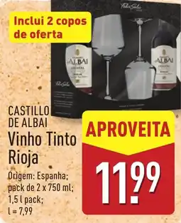 ALDI CASTILLO DE ALBAI Vinho Tinto Rioja promoção