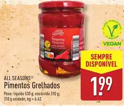 ALDI ALL SEASONS Pimentos Grelhados promoção