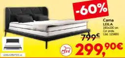 Conforama Cama LEILA 160x200 cm. Cor preta. promoção