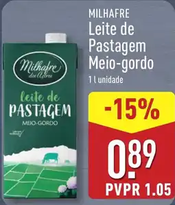 ALDI MILHAFRE Leite de Pastagem Meio-gordo promoção