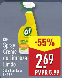 ALDI CIF Spray Creme de Limpeza Limão promoção
