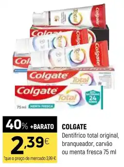 Coviran COLGATE Dentifrico total original, branqueador, carvão ou menta fresca promoção