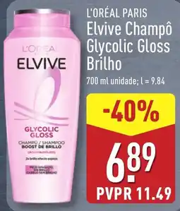 ALDI L'ORÉAL PARIS Elvive Champô Glycolic Gloss Brilho promoção