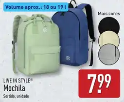 ALDI LIVE IN STYLE Mochila promoção
