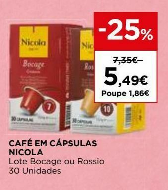 El Corte Inglés Cápsulas de café nicola promoção