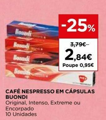 El Corte Inglés Cápsulas de café buondi promoção