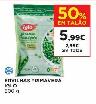 El Corte Inglés Ervilhas verdes iglo promoção