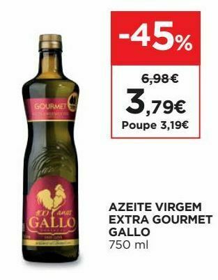 El Corte Inglés Azeite extravirgem gallo promoção