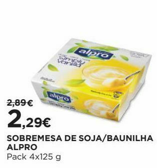 El Corte Inglés Sobremesa de soja alpro promoção