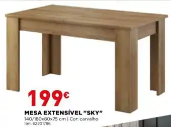 Bricomarché Mesa Extensível "SKY" 140/180x80x75cm promoção