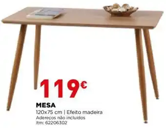 Bricomarché Mesa 120x75cm promoção