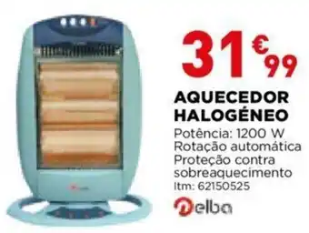 Bricomarché Delba Aquecedor Halogéneo 1200W promoção