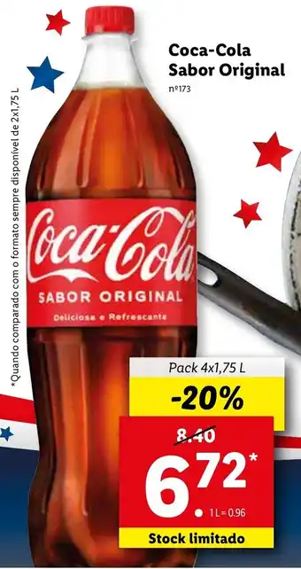 Lidl Coca-Cola Sabor Original 4x1,75L promoção