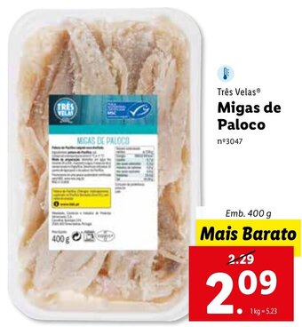 Lidl Três Velas Migas de Paloco 400g promoção