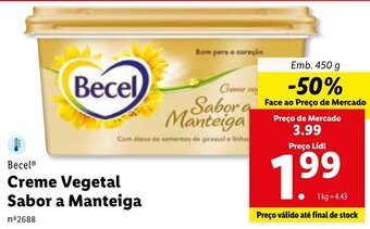 Lidl Becel Creme Vegetal Sabor a Manteiga 450g promoção