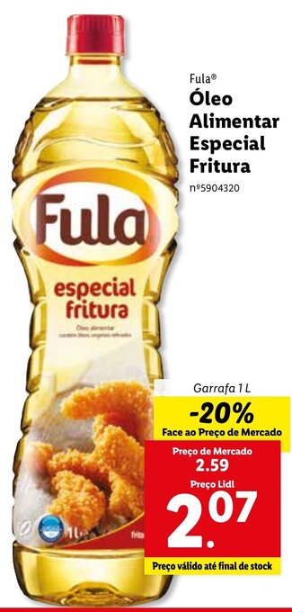 Lidl Fula Óleo Alimentar Especial Fritura 1L promoção