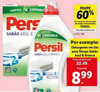 Lidl Persil Detergente em Gel para Roupa Sabão Azul & Branco promoção