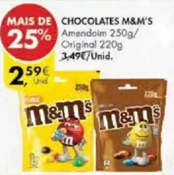 Pingo Doce Chocolates M&m's Amendoim 250g/Original 220g promoção