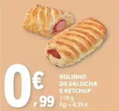 E.Leclerc Rolinho de salsicha e ketchup promoção