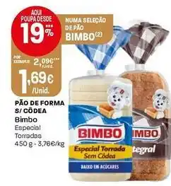 Intermarché Bimbo - pão de forma s/códea promoção