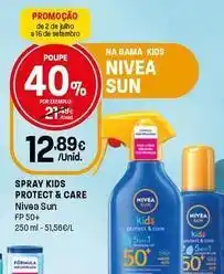 Intermarché Nivea sun - spray kids protect & care promoção