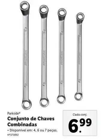 Lidl Parkside Conjunto de Chaves Combinadas 4,6 ou 7 peças promoção