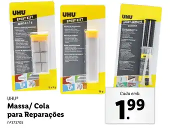 Lidl Massa/Cola para Reparações UHU promoção