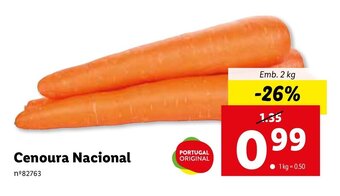 Lidl Cenoura Nacional 2kg promoção