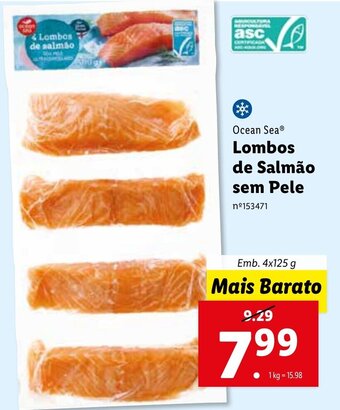 Lidl Ocean Sea Lombos de Salmão sem Pele 4x125g promoção
