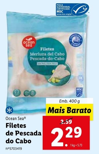 Lidl Ocean Sea Filetes de Pescada do Cabo 400g promoção
