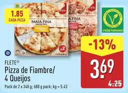 ALDI FLETE Pizza de Fiambre/ 4 Queijos promoção