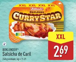 ALDI BOKLUNDER Salsicha de Caril XXL promoção