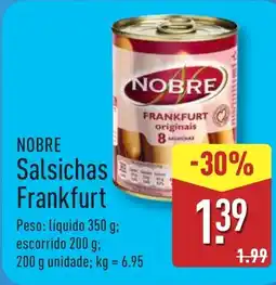 ALDI NOBRE Salsichas Frankfurt promoção