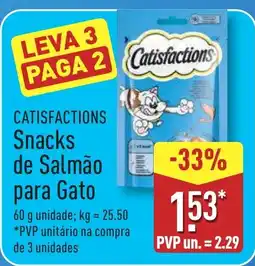 ALDI CATISFACTIONS Snacks de Salmão para Gato promoção