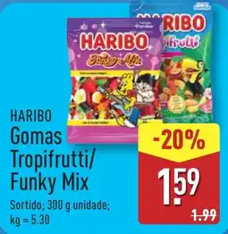 ALDI HARIBO Gomas Tropifrutti/ Funky Mix promoção