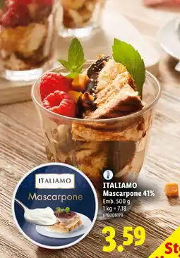 Lidl ITALIAMO Mascarpone 41% promoção