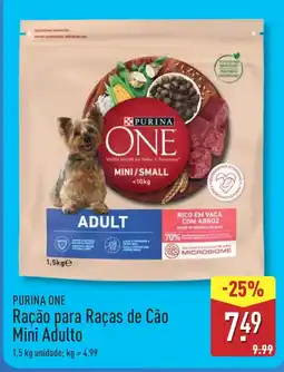 ALDI PURINA ONE Ração para Raças de Cão Mini Adulto promoção
