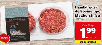 Hambúrguer de Bovino Tipo Mediterrânico 280g