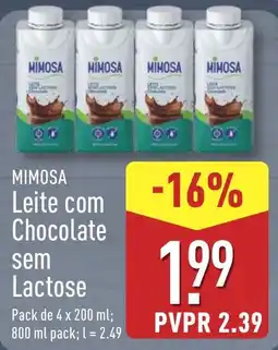 ALDI MIMOSA Leite com Chocolate Lactose promoção
