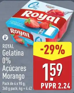 ALDI ROYAL Gelatina 0% Acúcares Morango promoção