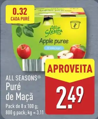 ALDI ALL SEASONS Puré de Maçã promoção