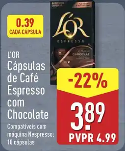 ALDI L'OR Cápsulas de Café Espresso com Chocolate promoção