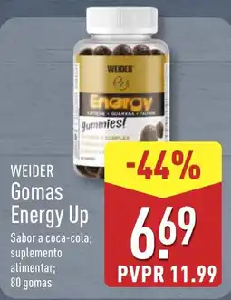 ALDI WEIDER Gomas Energy Up promoção