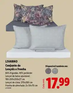 Lidl LIVARNO Conjunto de Lençóis e Fronha promoção