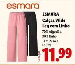 Lidl ESMARA Calças Wide Leg com Linho promoção