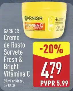 ALDI GARNIER Creme de Rosto Sorvete Fresh & Bright Vitamina C promoção